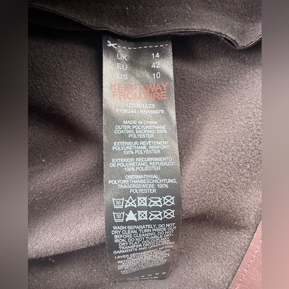 Topshop Women’s Dark Brown Leather Mini Skirt Size 10 Grunge City - Picture 6 of 7